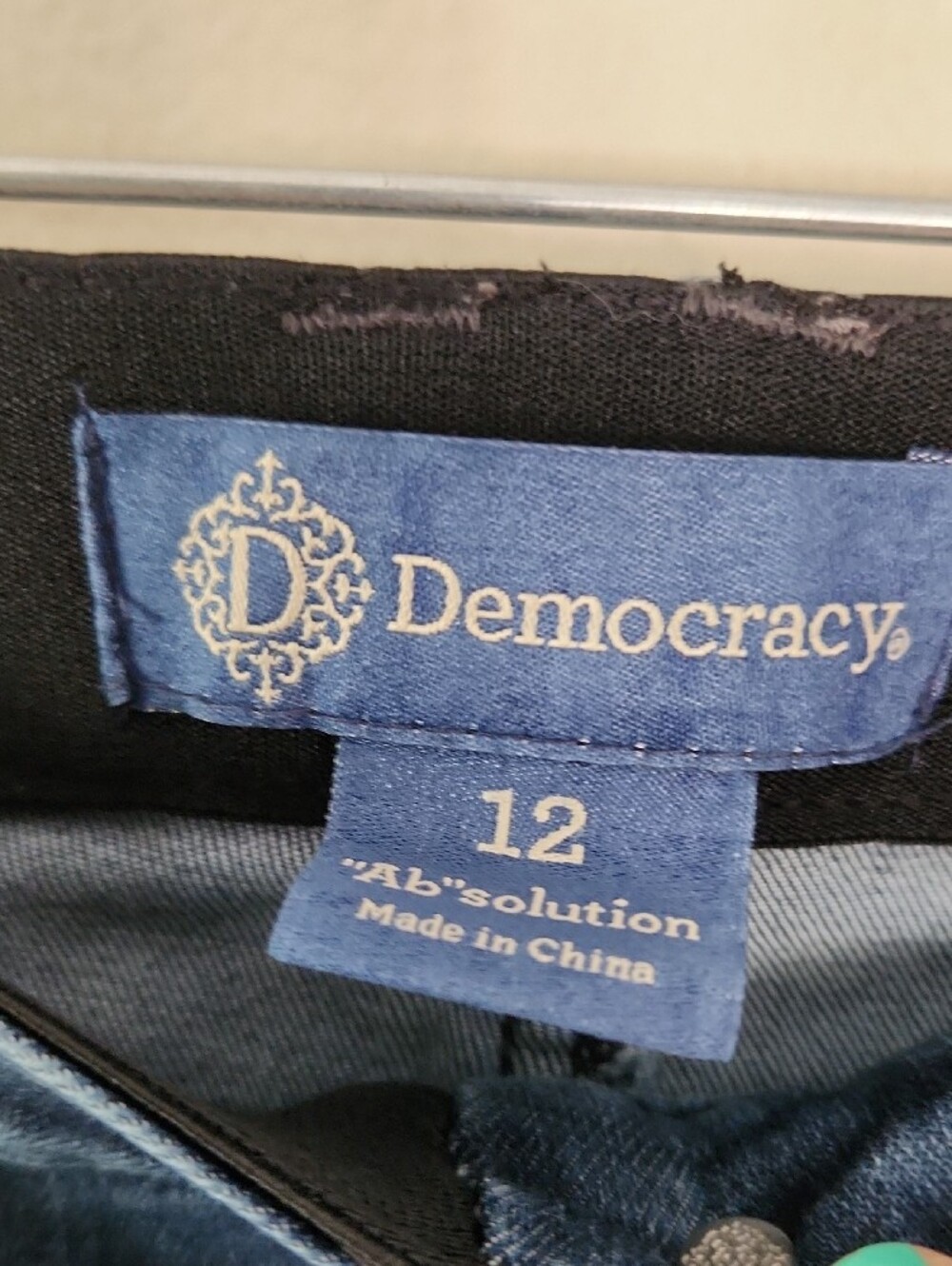 Democracy Dark Blue High-Rise Wide-Leg Flare Jeans - Picture 2 of 4